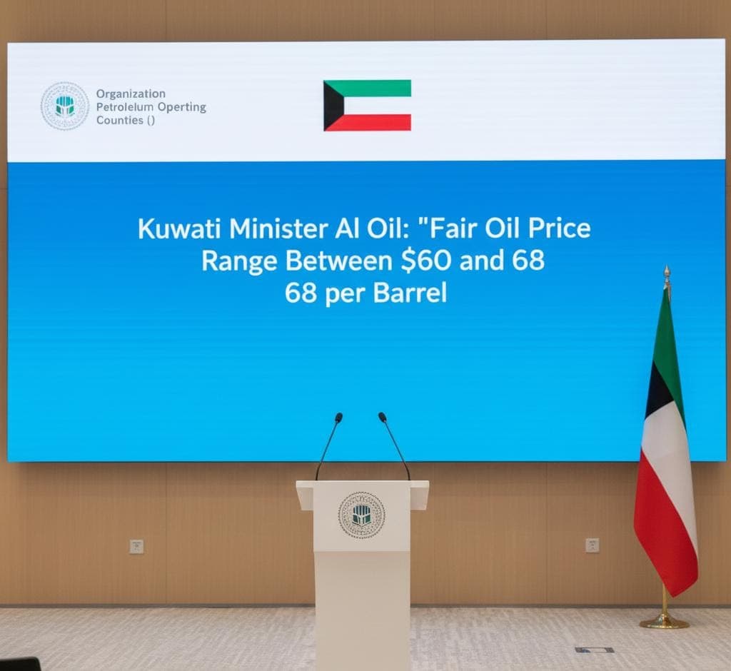 وزير النفط الكويتي: نطاق سعر النفط العادل بين 60 و68 دولارًا للبرميل