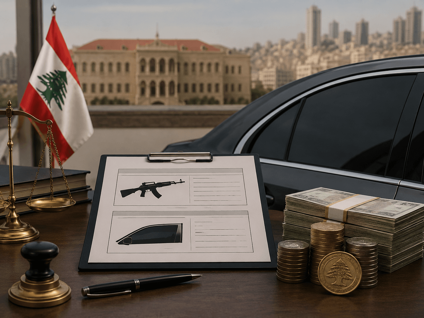 اقتراح نيابي في لبنان لفرض رسوم سنوية على تراخيص حمل السلاح والزجاج الداكن