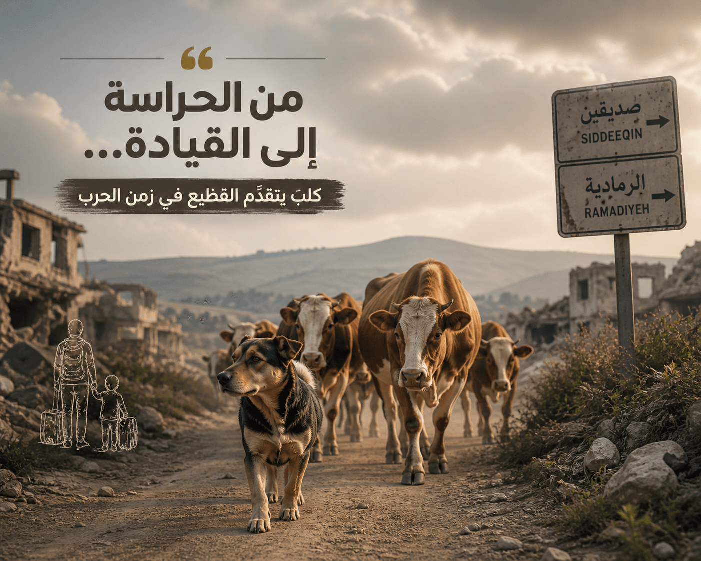 من الحراسة إلى القيادة... كلب يرعى القطيع في زمن الحرب جنوبي لبنان