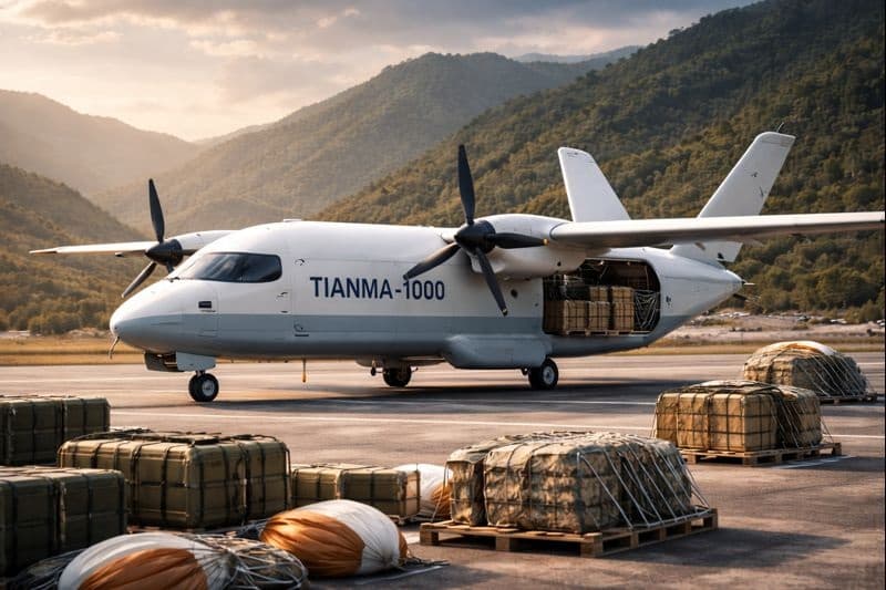 الصين تطلق أول رحلة لطائرة الشحن غير المأهولة «تيانما-1000»