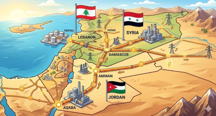 اتفاق أردني سوري لبناني لتعزيز التعاون في تبادل الغاز والطاقة