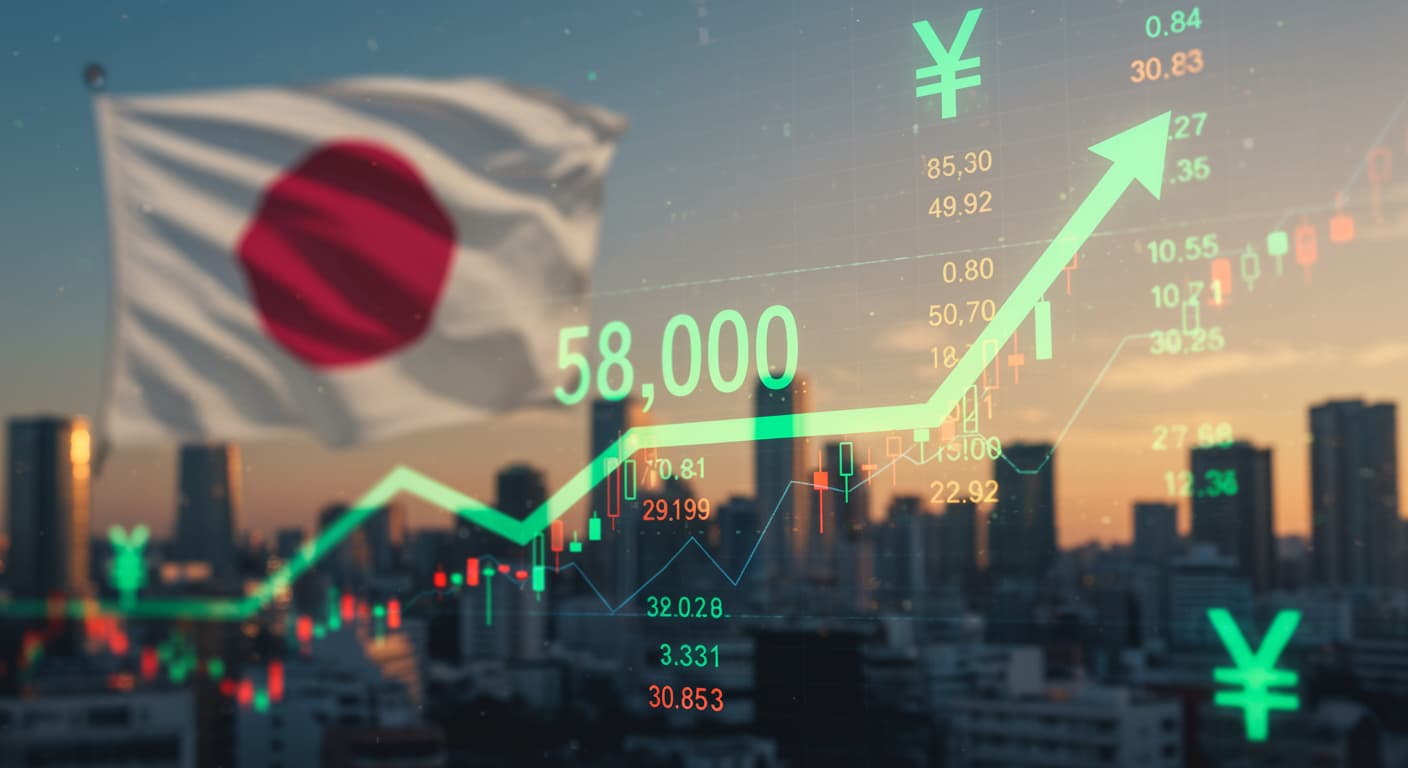 نيكي يخترق 58 ألف نقطة لأول مرة ويحقق مكاسب 15% في 2026