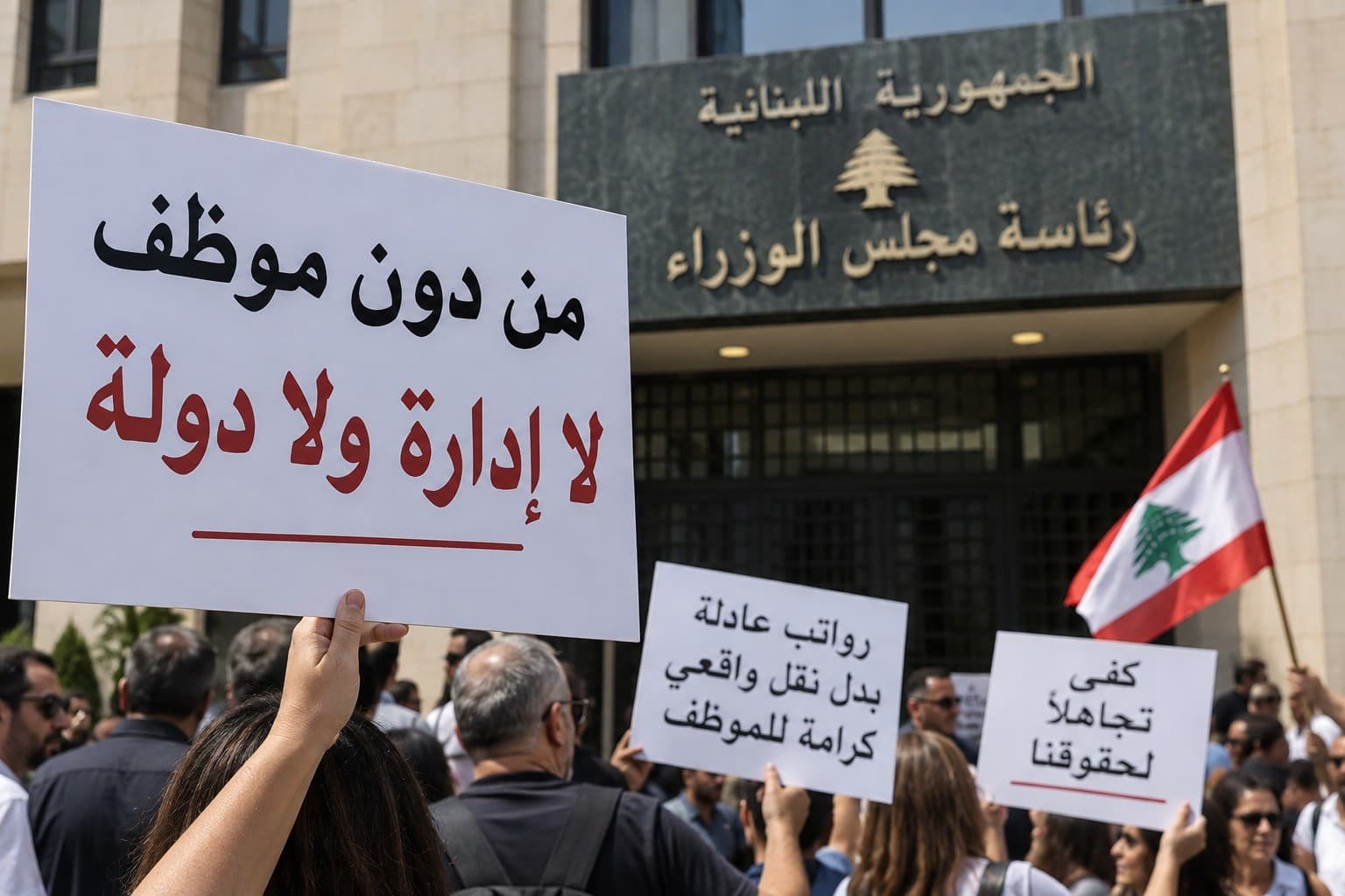موظفو الإدارة العامة في لبنان يعلنون التعطيل القسري الجمعة وإضراباً إضافياً أسبوعياً
