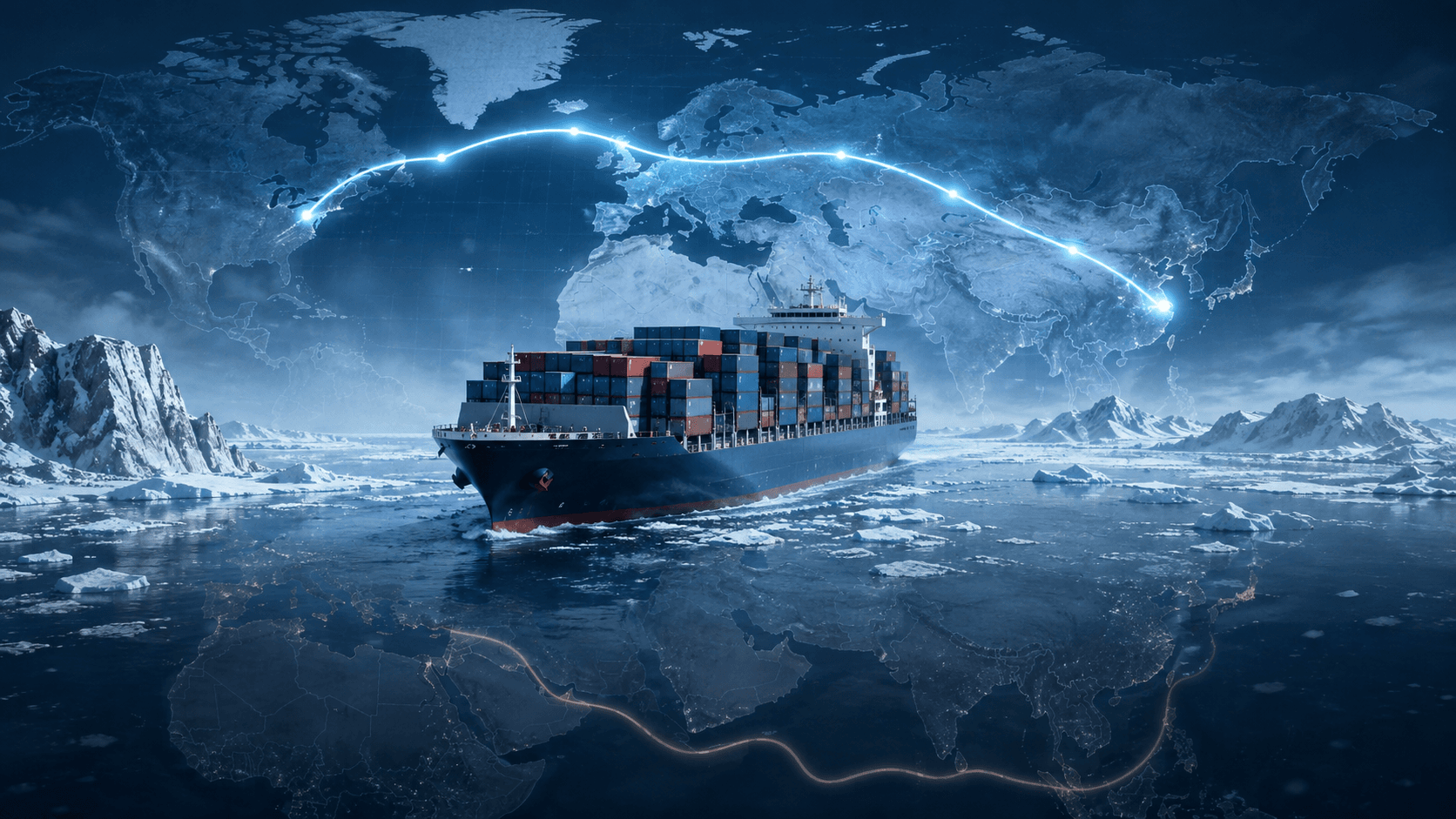 القطب الشمالي يفتح طريقاً تجارياً جديداً بين الصين وأوروبا