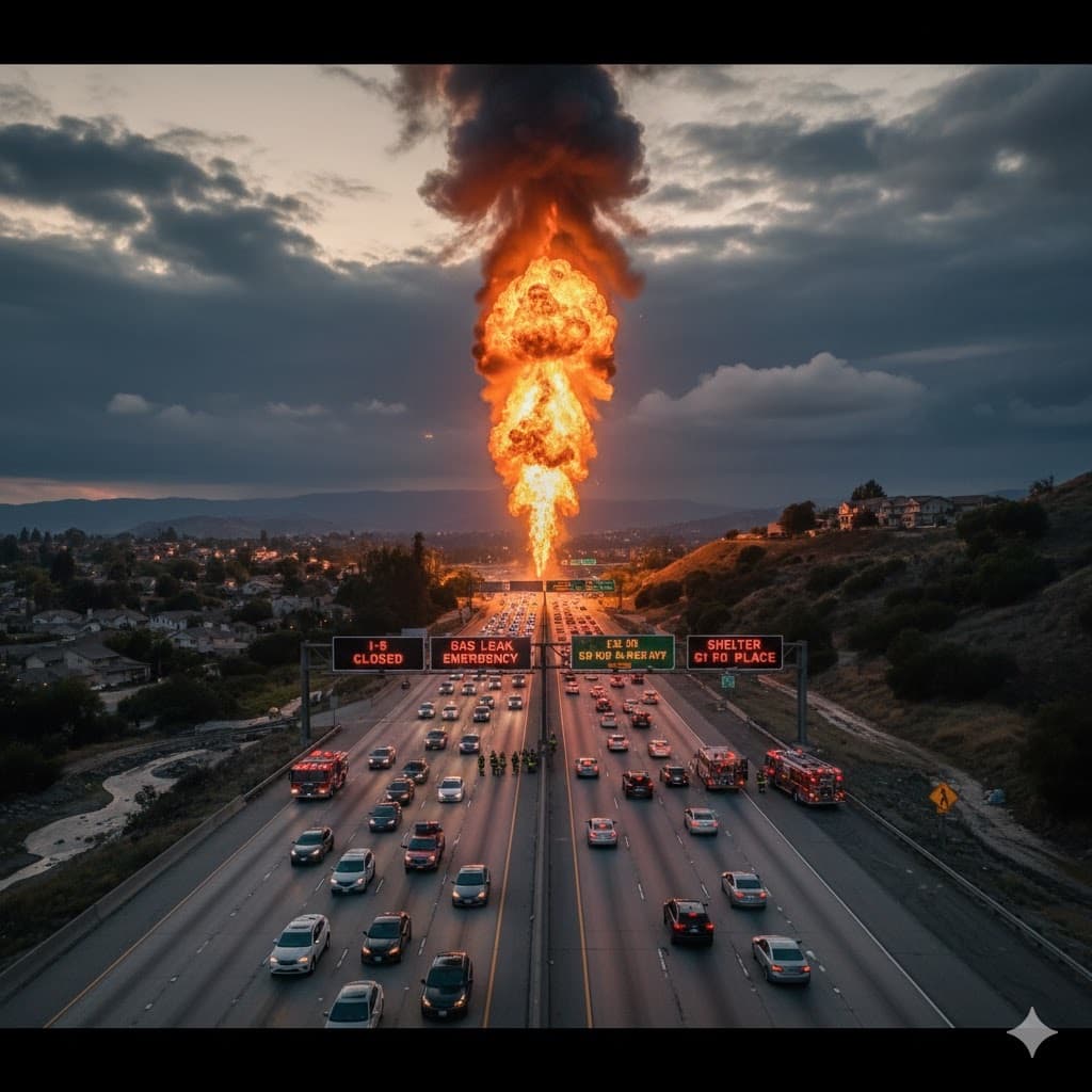 انفجار يوقف حركة الطريق السريع في لوس أنجلوس ويجبر السكان على البقاء في المنازل