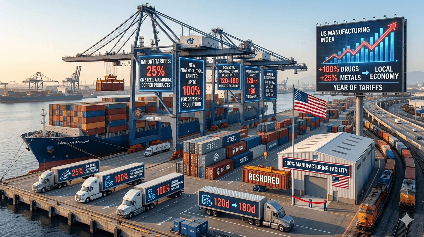 ترامب يفرض رسوماً جمركية جديدة على الأدوية والمعادن لدعم التصنيع المحلي