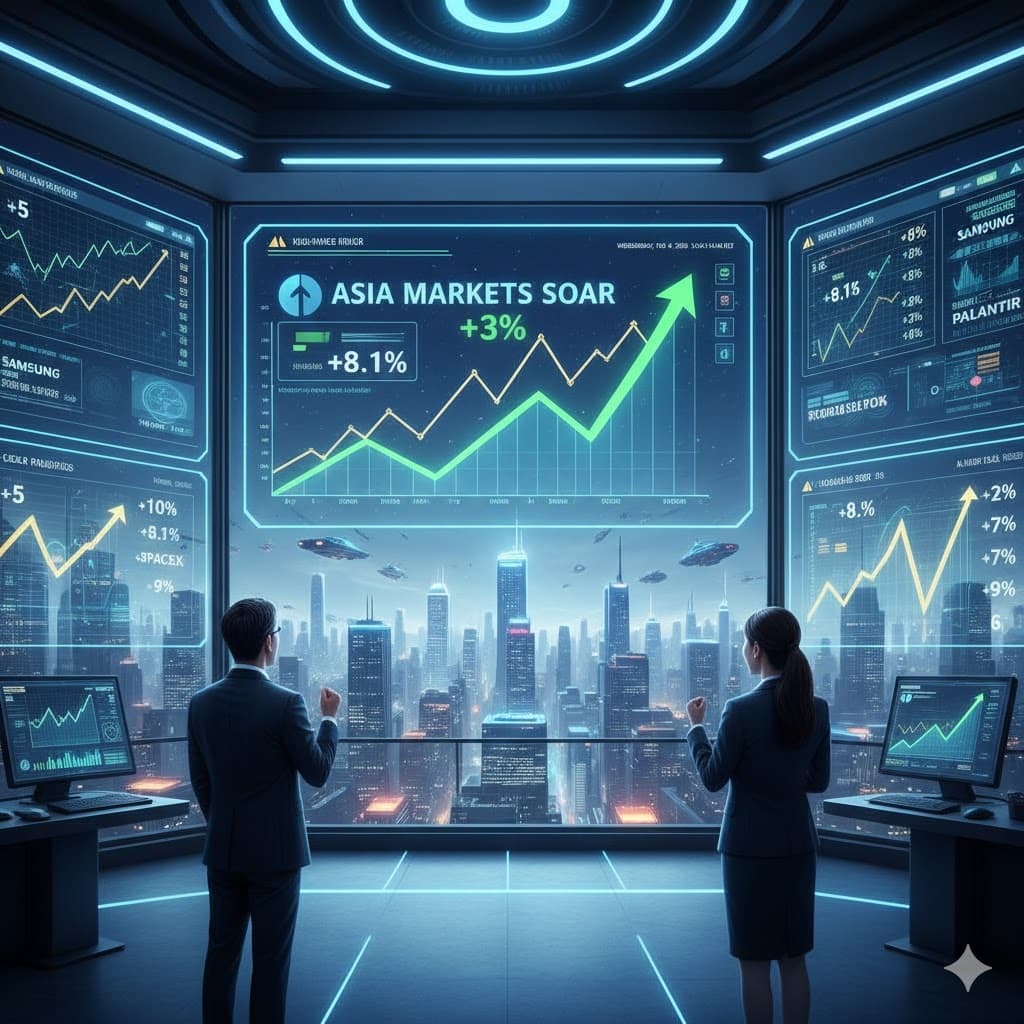 أسهم آسيا تقفز بأكبر وتيرة منذ نيسان مع تعافي الذهب والفضة
