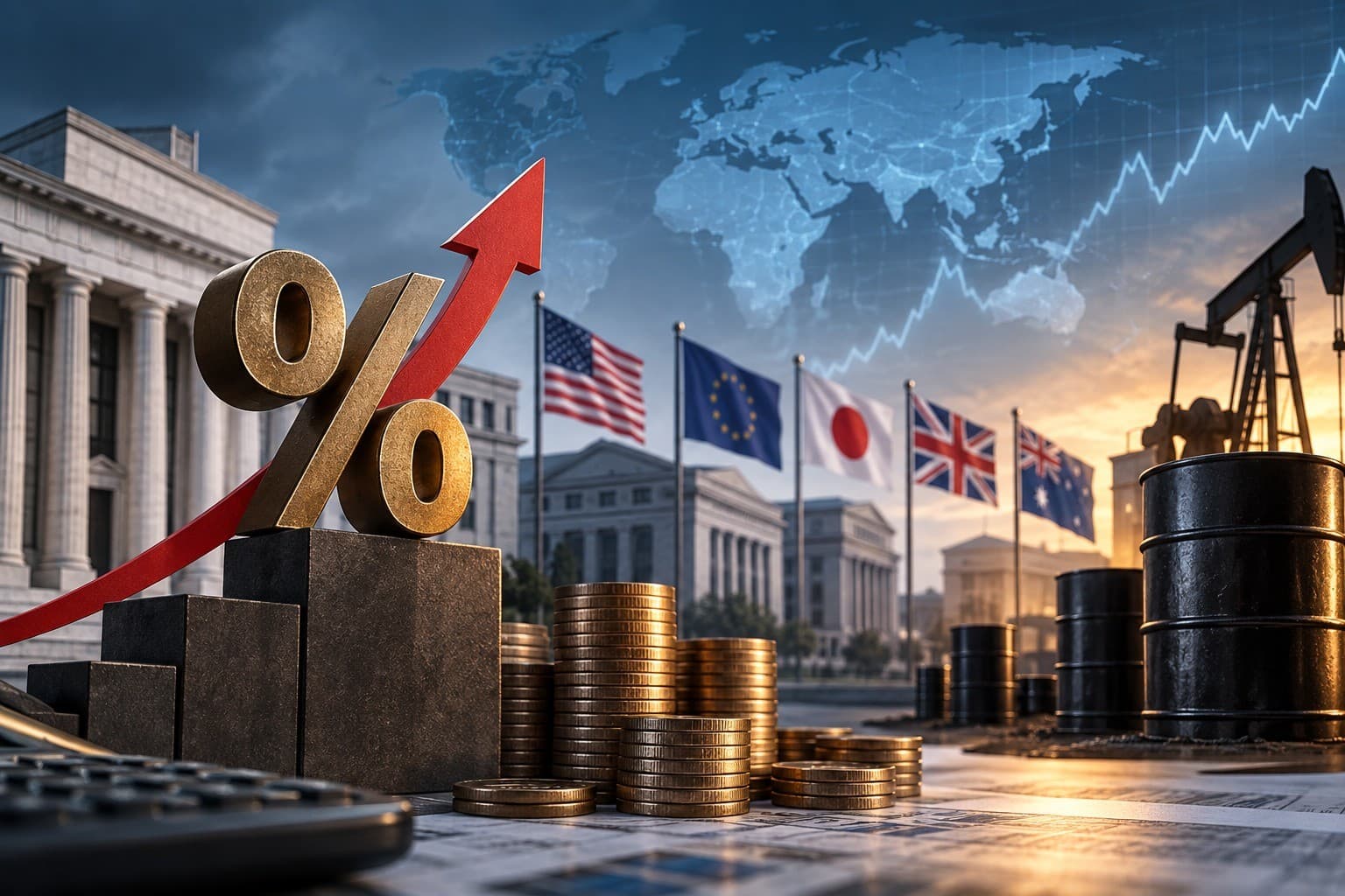 التضخم وارتفاع أسعار الطاقة يعززان مخاطر رفع الفائدة عالمياً