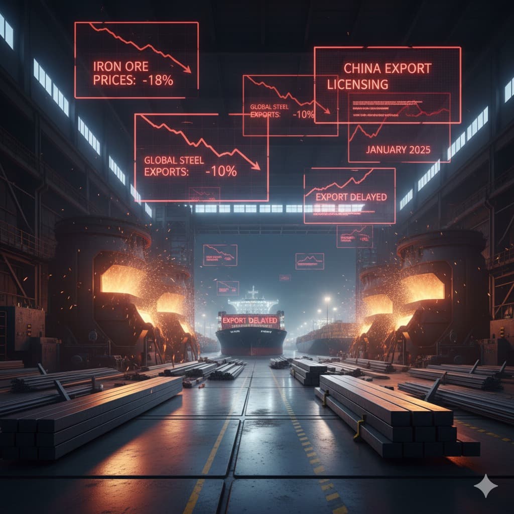 خام الحديد يتراجع بعد إعلان الصين ترخيص صادرات الصلب
