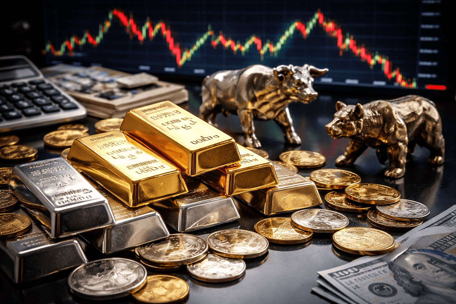 تقلبات عنيفة تشدد الخناق على تداول المعادن الثمينة كالذهب والفضة