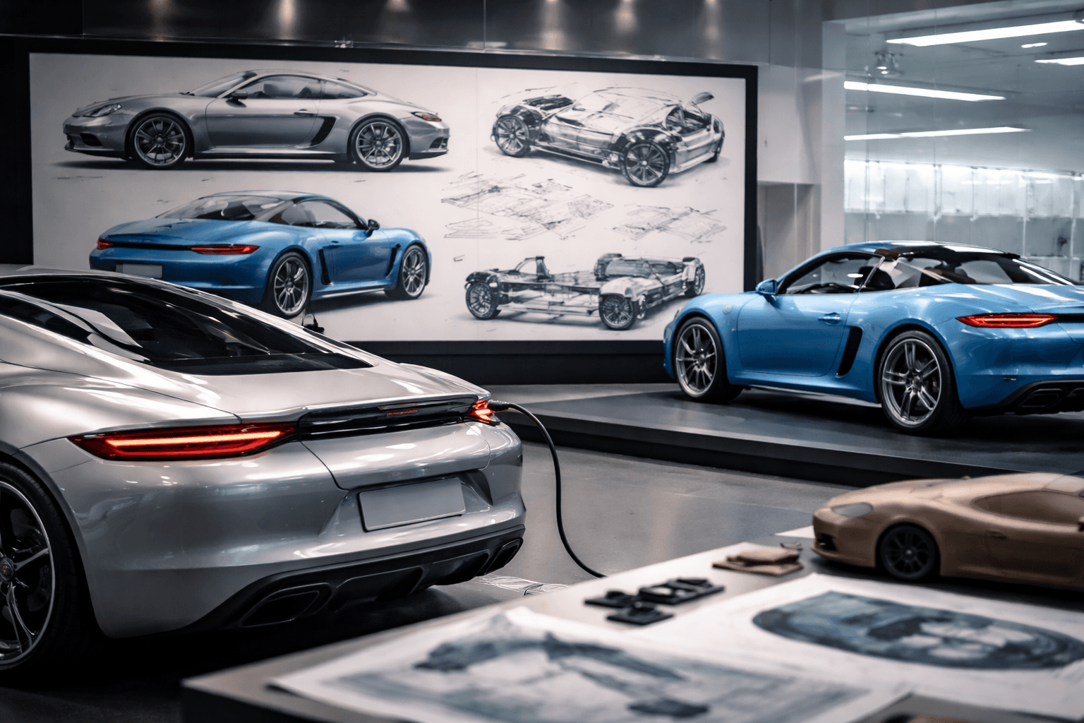 بورشه تعيد حساباتها الكهربائية وتلوّح بإلغاء مشروع 718 بالكامل