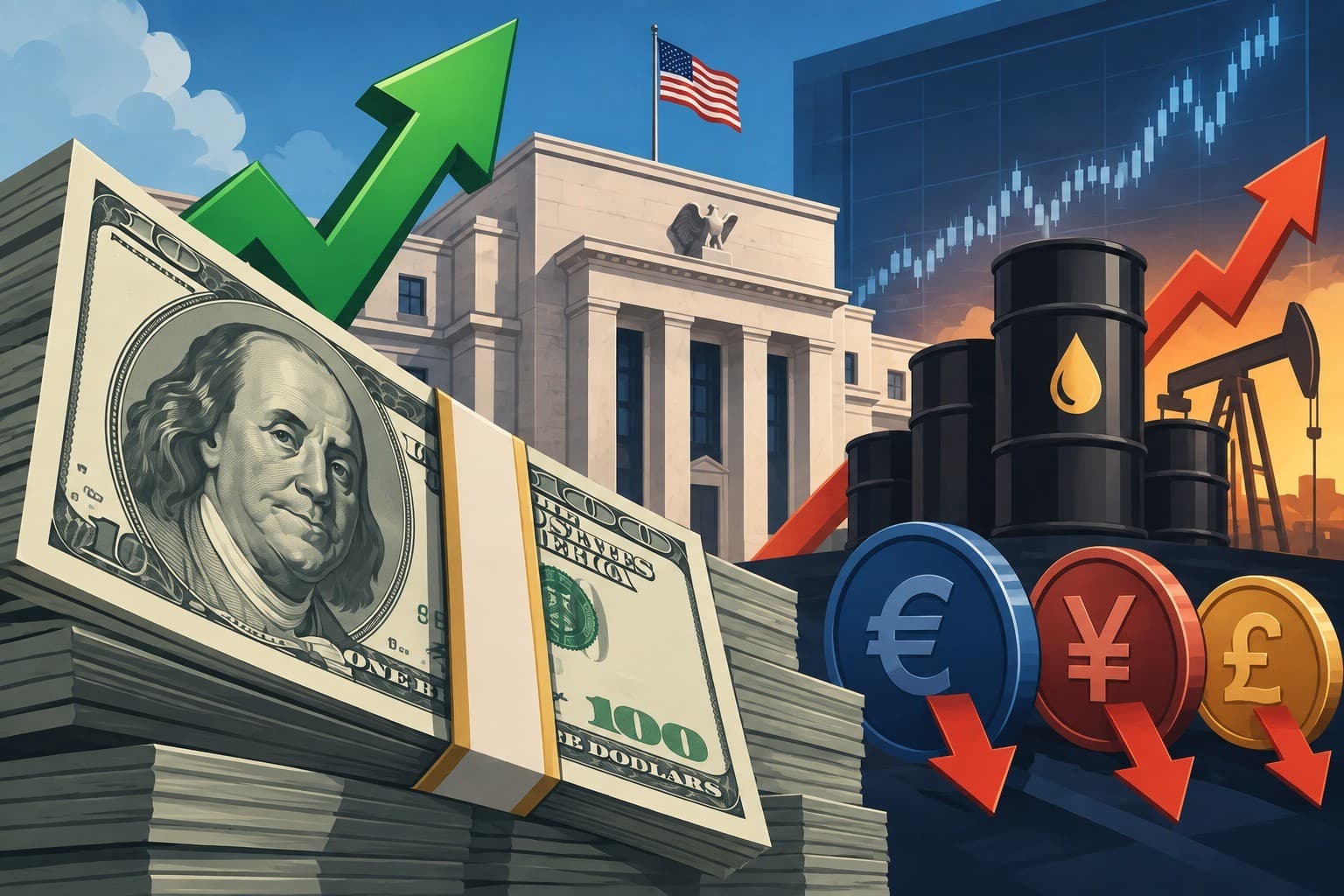 الدولار يسجل أفضل أداء في أسبوعين مع تصاعد رهانات رفع الفائدة الأميركية