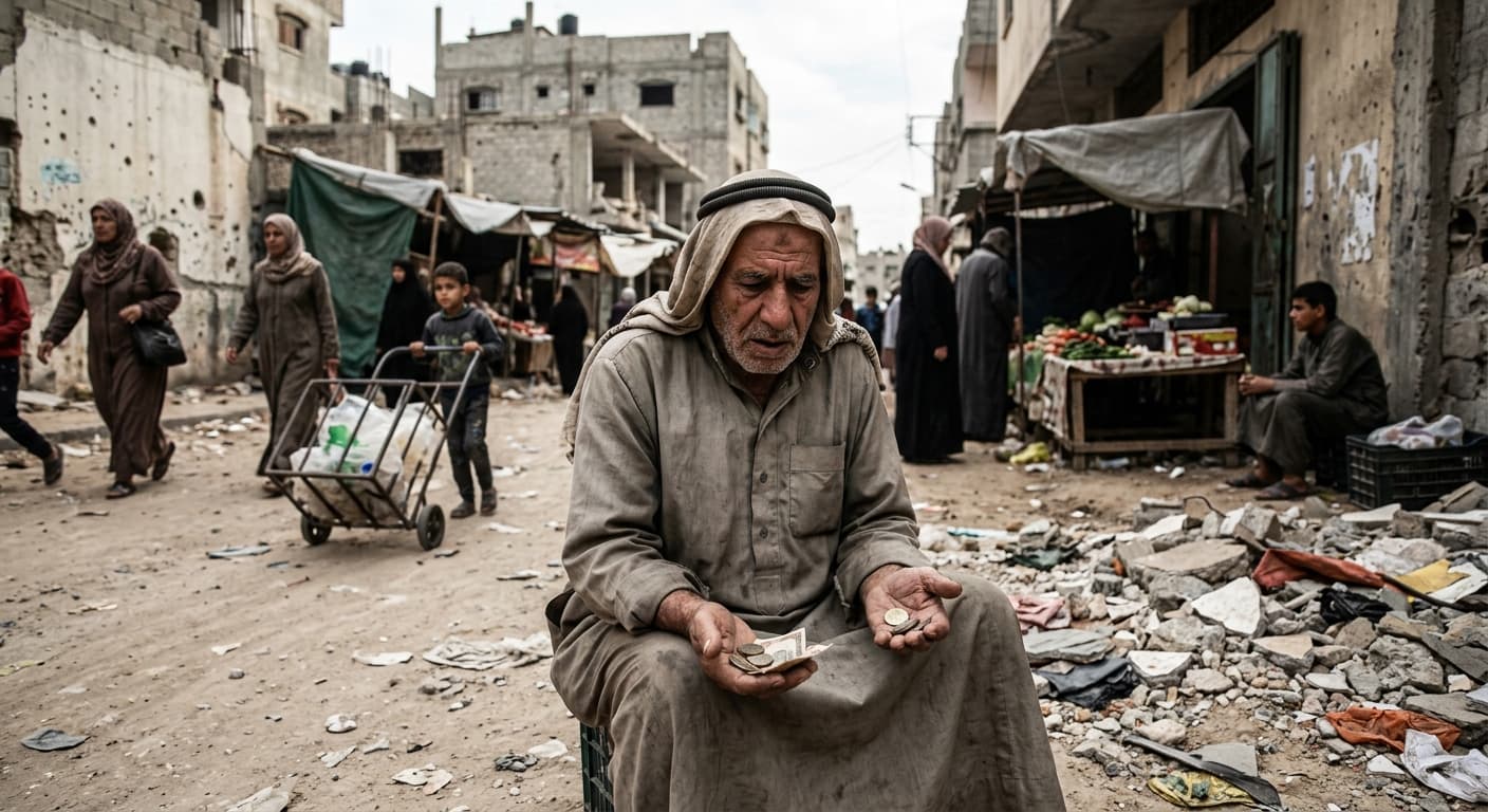 غزة… إقتصاد منهار ونصيب الفرد لا يتجاوز 58 سنتًا يوميًا  