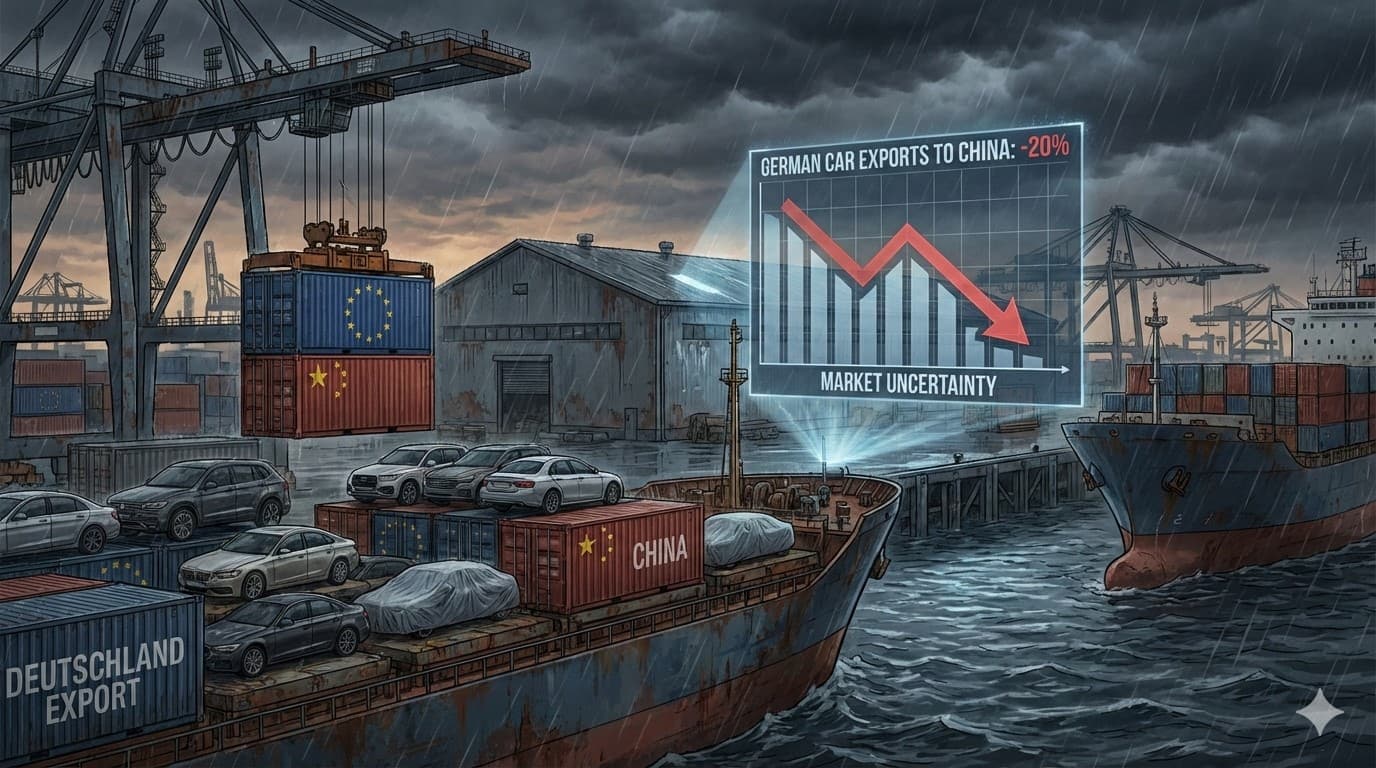 هبوط صادرات السيارات الألمانية إلى الصين 33% في 2025