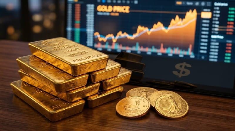 ارتفاع أسعار الذهب بسبب تراجع الدولار والنفط