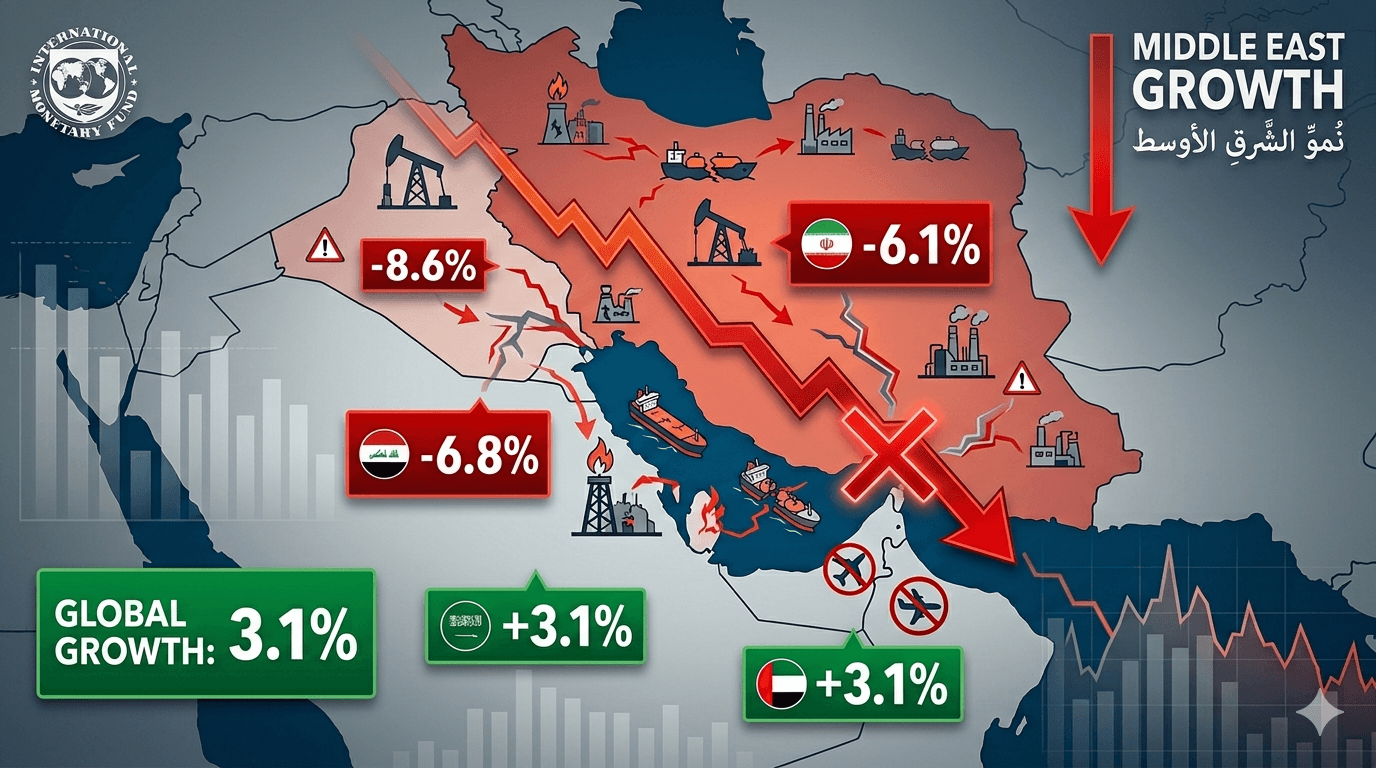 تراجع حاد في توقعات النمو في الشرق الأوسط بسبب تداعيات حرب إيران