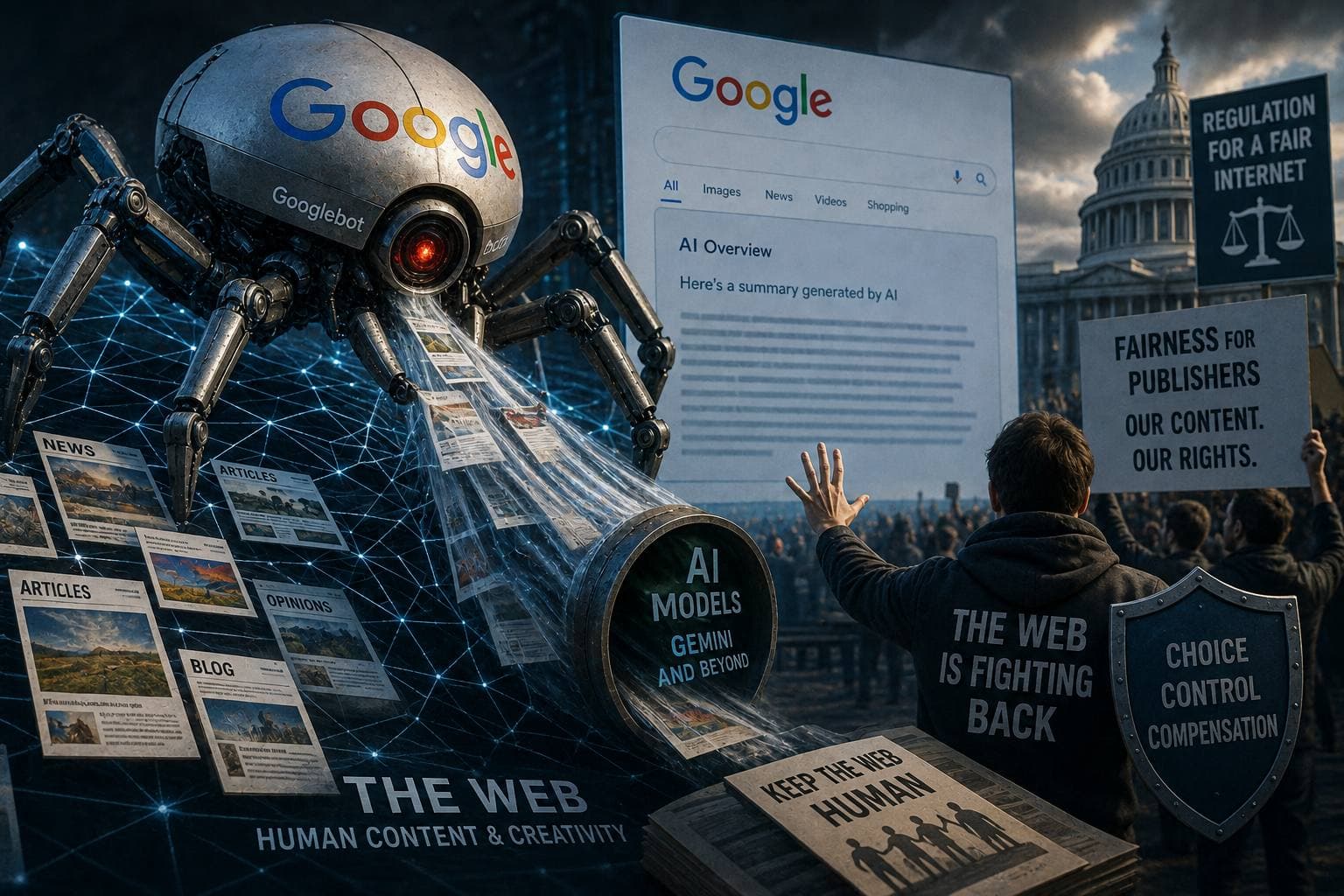الذكاء الاصطناعي الخاص بـ Google يهدد الإنترنت والناشرون يبدأون المقاومة