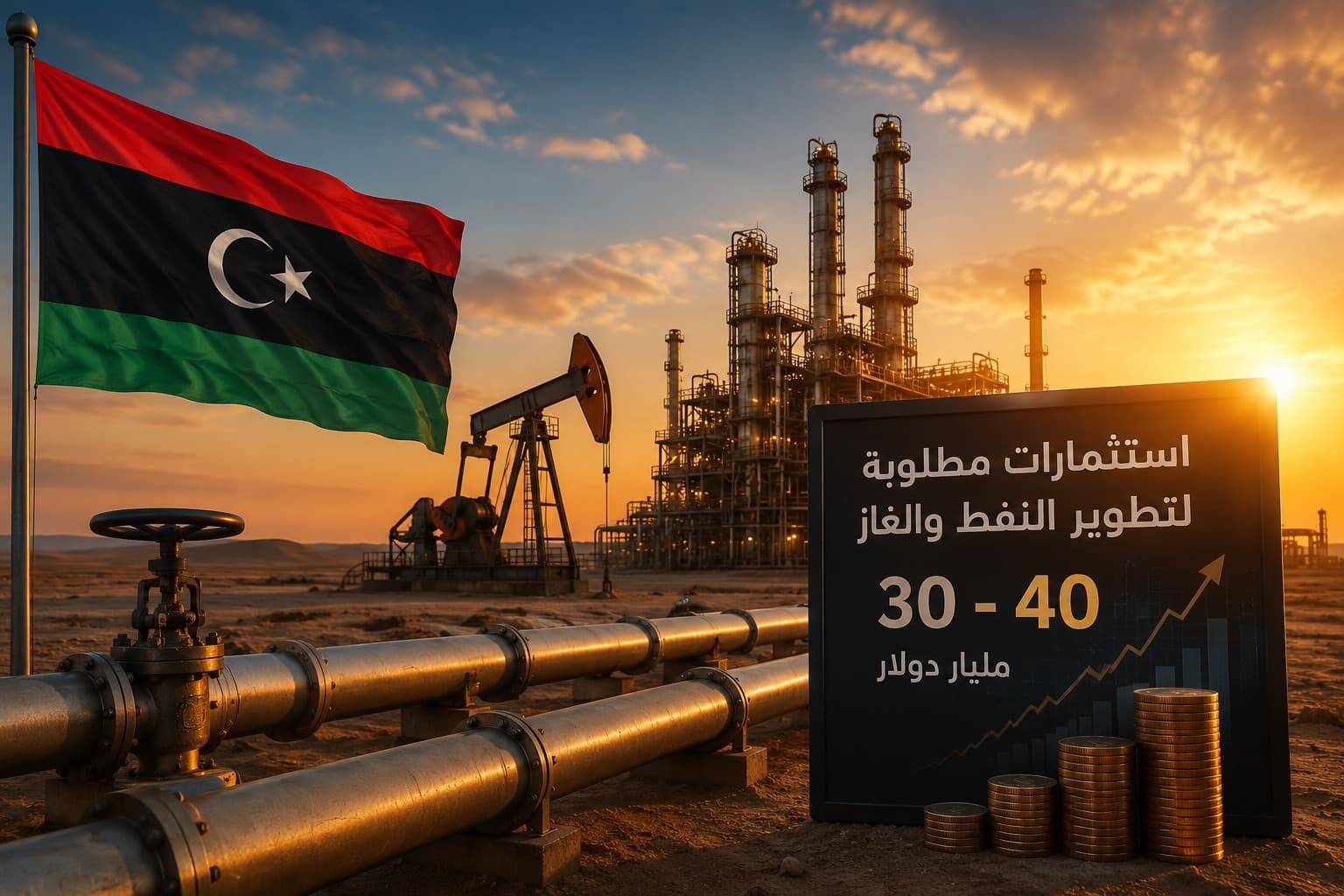 ليبيا تسعى لجذب استثمارات تصل إلى 40 مليار دولار لتطوير النفط والغاز