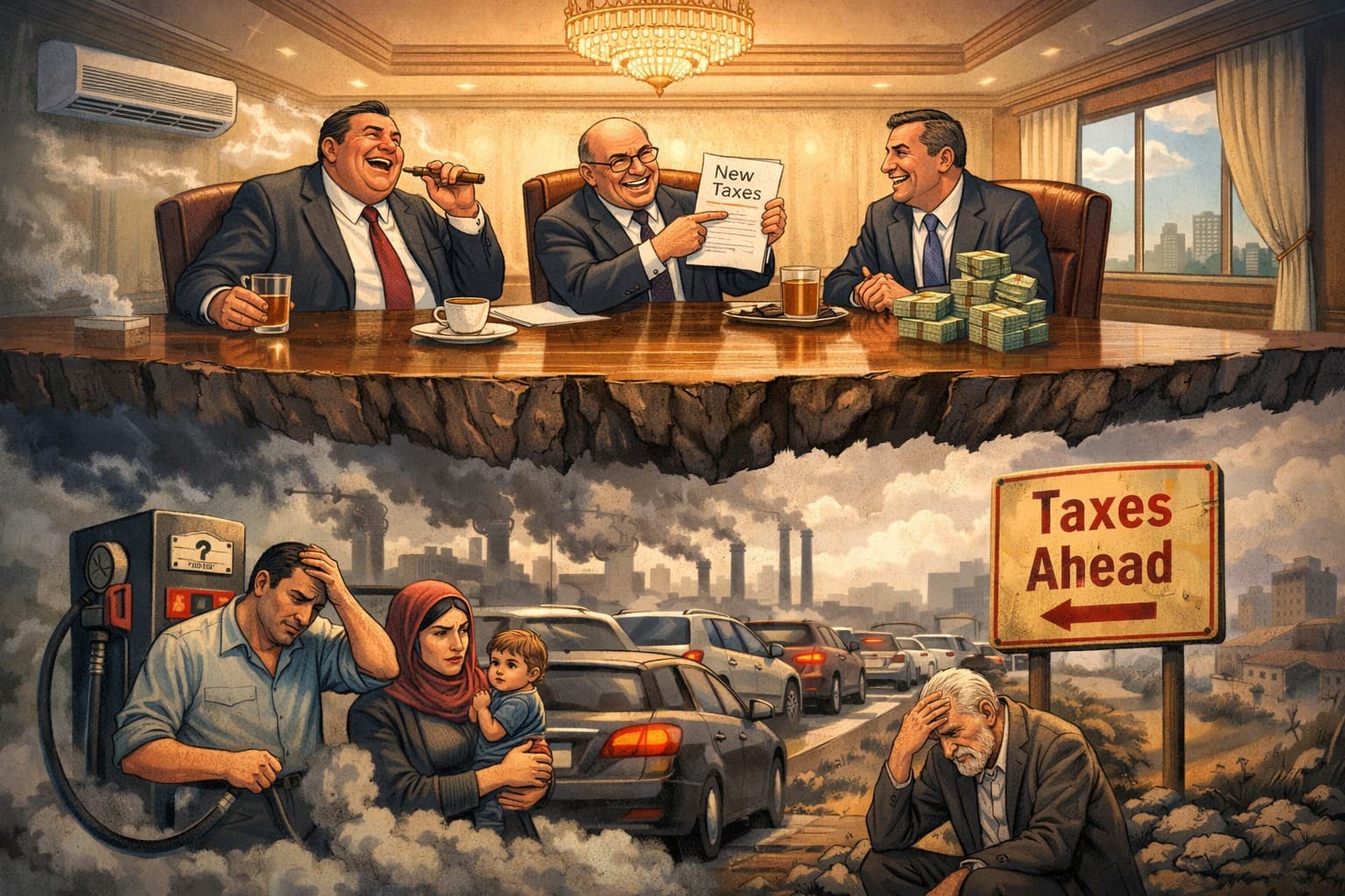 ضريبة على الهواء… والاختناق مجّانًا! (سلسلة "هنا وهناك" بقلم وليد حسين الخطيب)