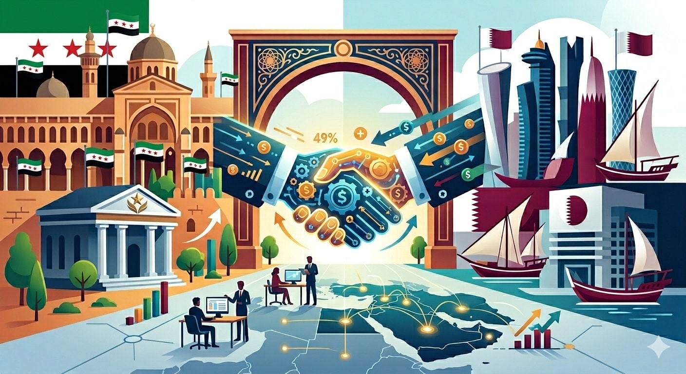 قطر تستثمر في بنك سوري_صورة مولدة عبر الذكاء الاصطناعي