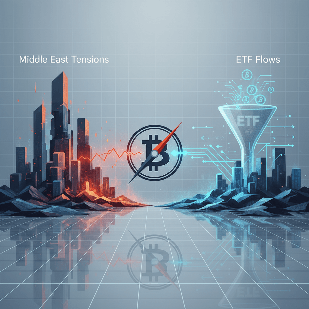 Bitcoin Reacts Mildly Amid Middle East Tensions, ETF Flows in Focus