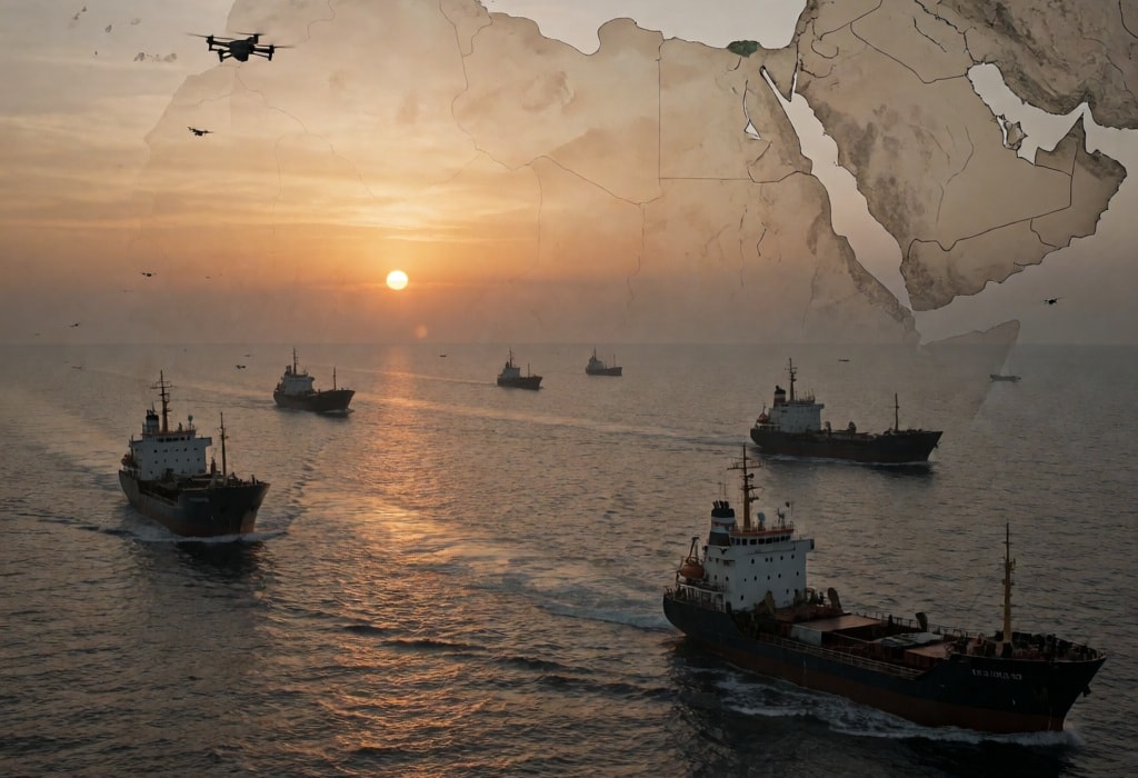 سفن في البحر الاحمر