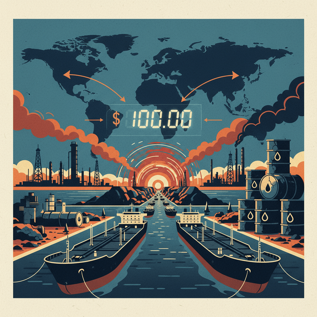 Gulf Oil Producers Curtail Output Amidst Hormuz Strait Closure; $100 Oil Looms