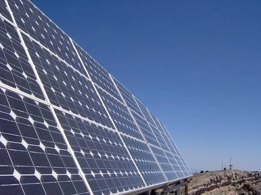 Solar panels used to generate renewable electricity