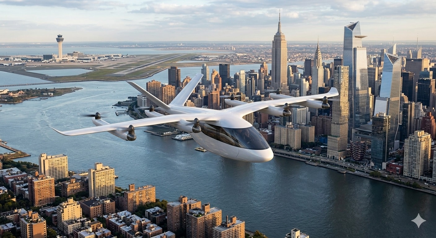 تاكسي جوي كهربائي في نيويورك(AI)