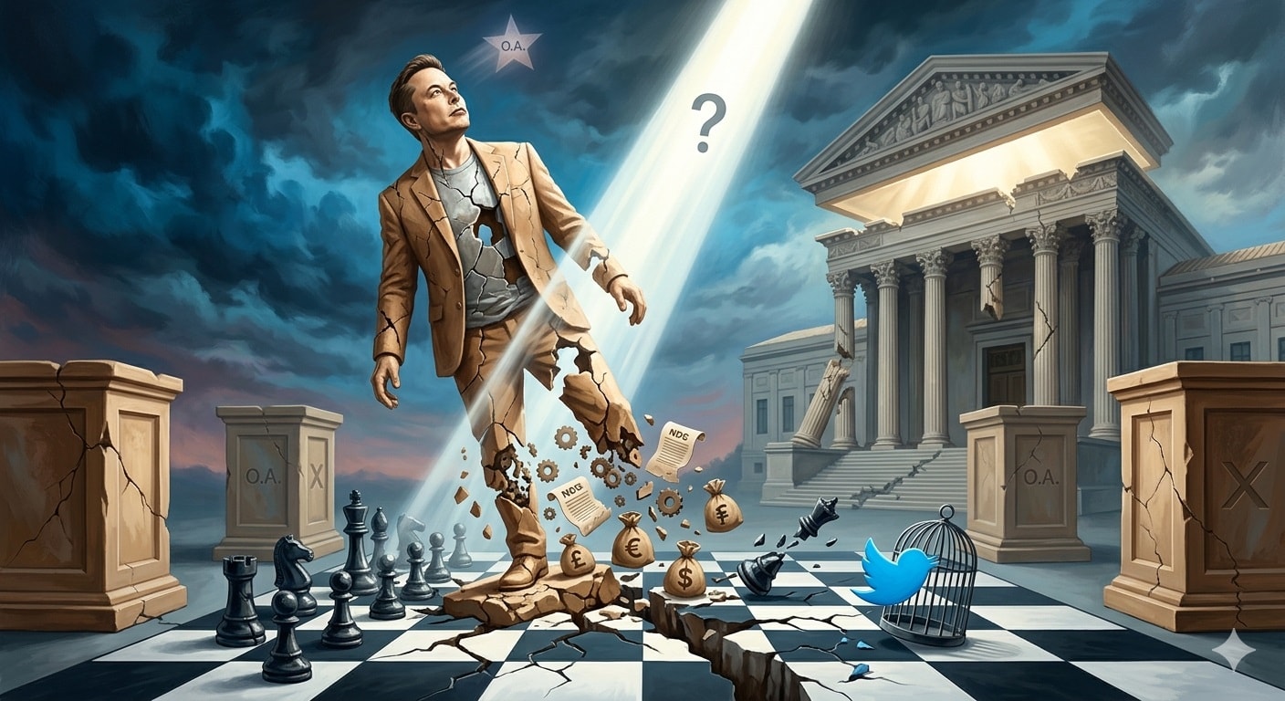 ماسك وسط معركة قضائية طاحنة_صورة مولدة عبر الذكاء الاصطناعي