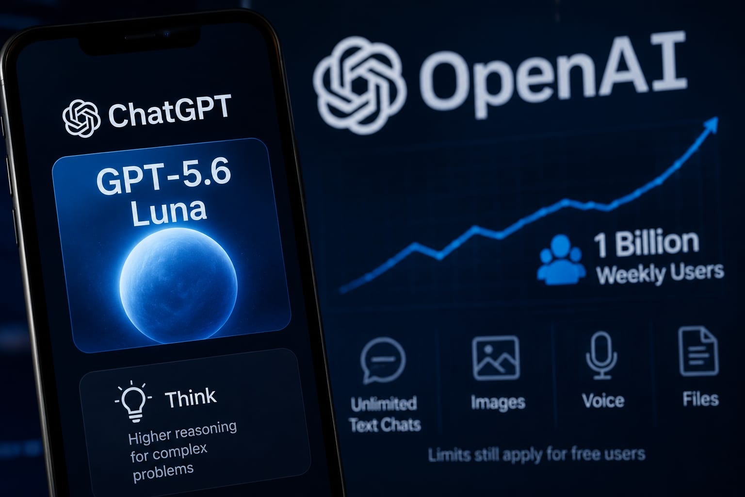 منصة شات جي بي تي ونموذج GPT-5.6 Luna وزر Think Ai