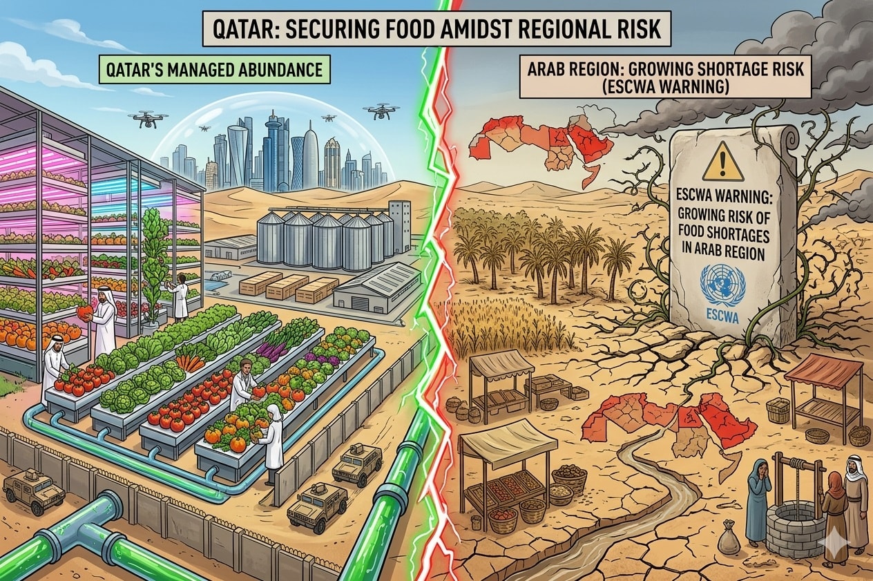 قطر تحافظ على أمنها الغذائي وسط تصاعد التوترات في المنطقة_صورة مولدة عبر الذكاء الاصطناعي