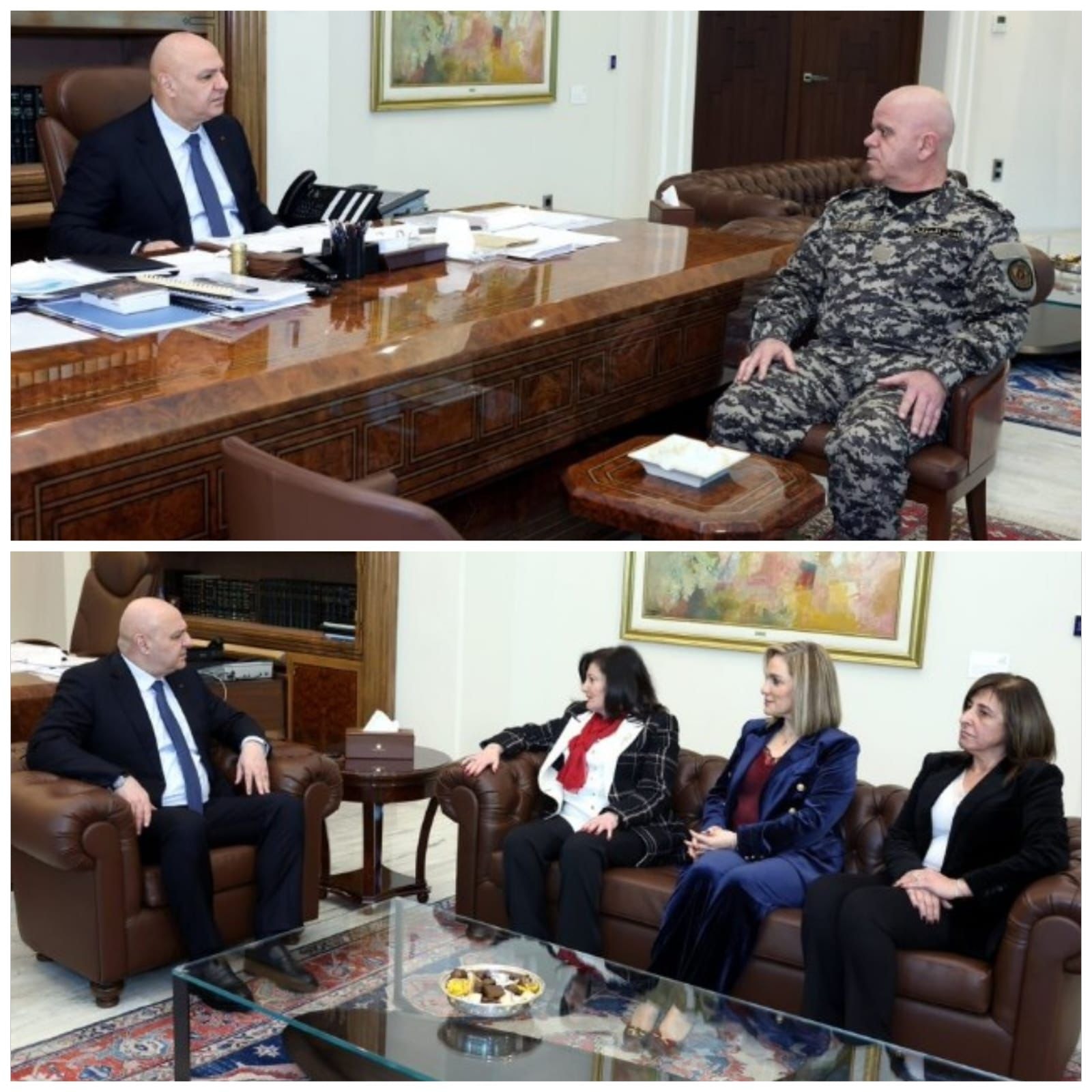 رئيس الجمهورية العماد جوزاف عون مع المدير العام لأمن الدولة (وطنية)