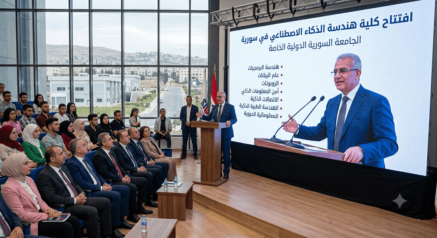 الدكتور عبد الرزاق الحسين يفتتح أول كلية لهندسة الذكاء الاصطناعي في سوريا ai