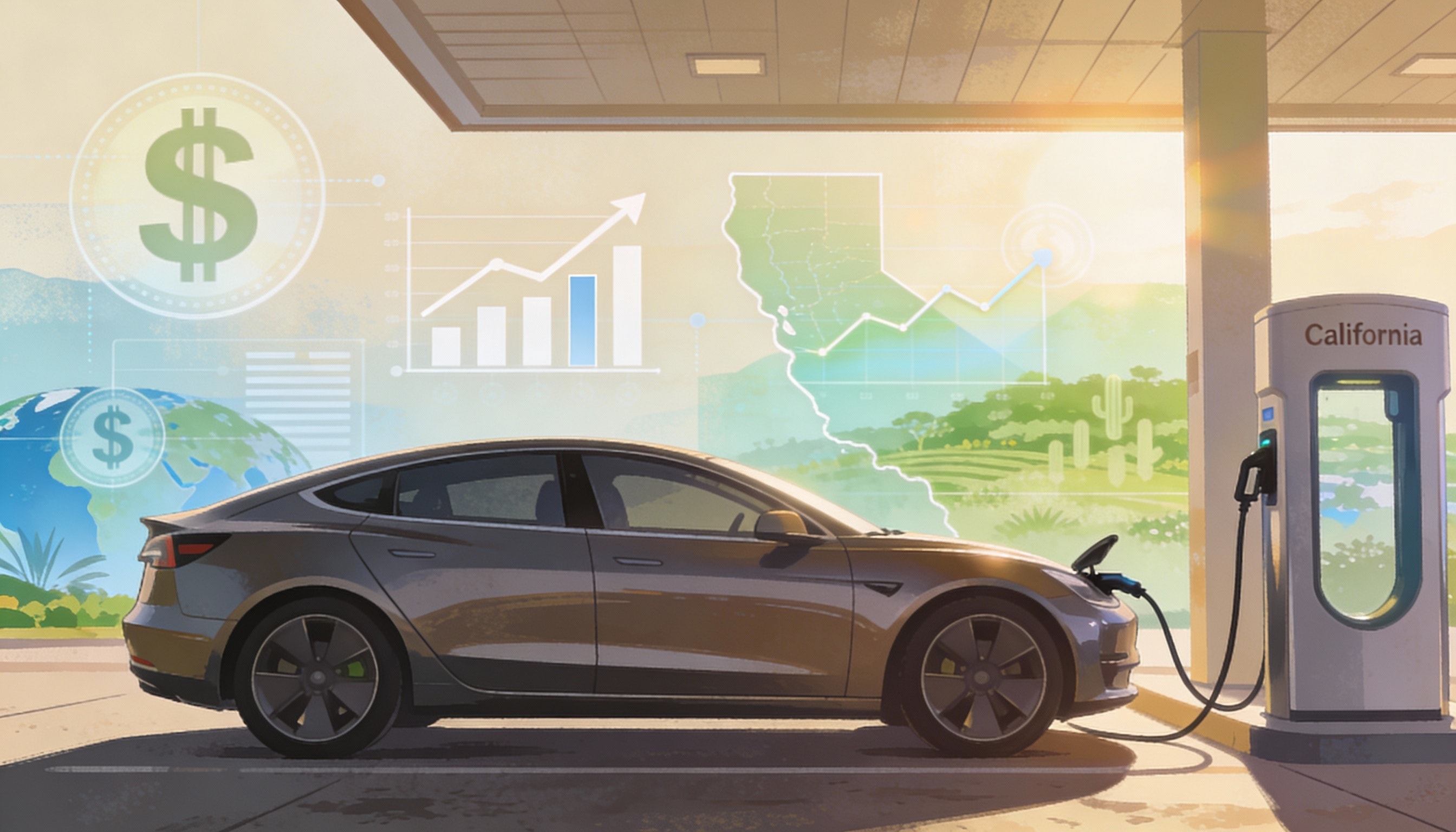 كاليفورنيا تدرس إعادة حوافز السيارات الكهربائية (Ai)