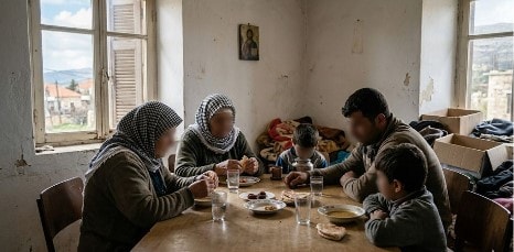 عائلة نازحة في لبنان تواجه تحديات الأمن الغذائي