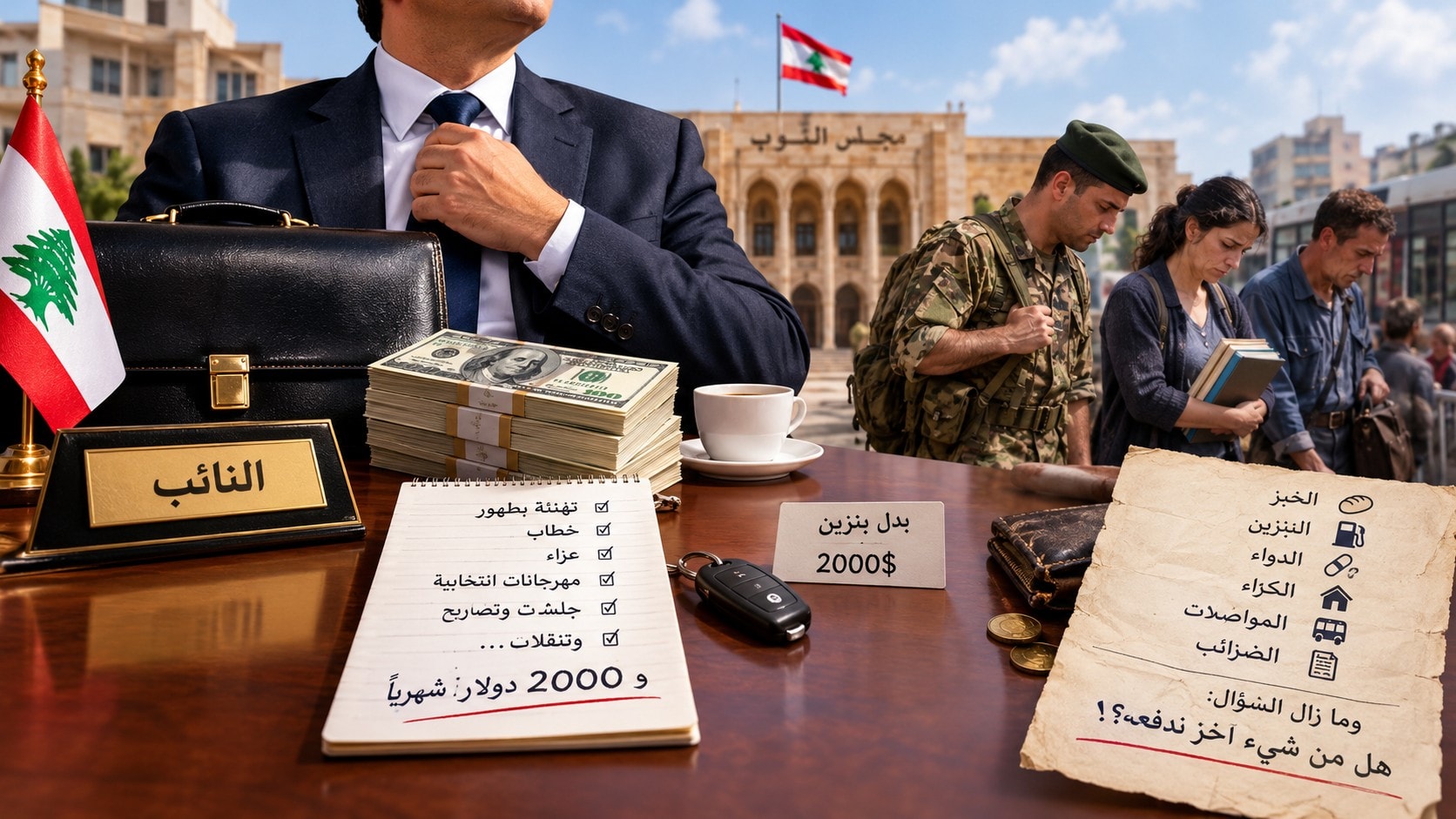رواتب النواب والشعب اللبناني
