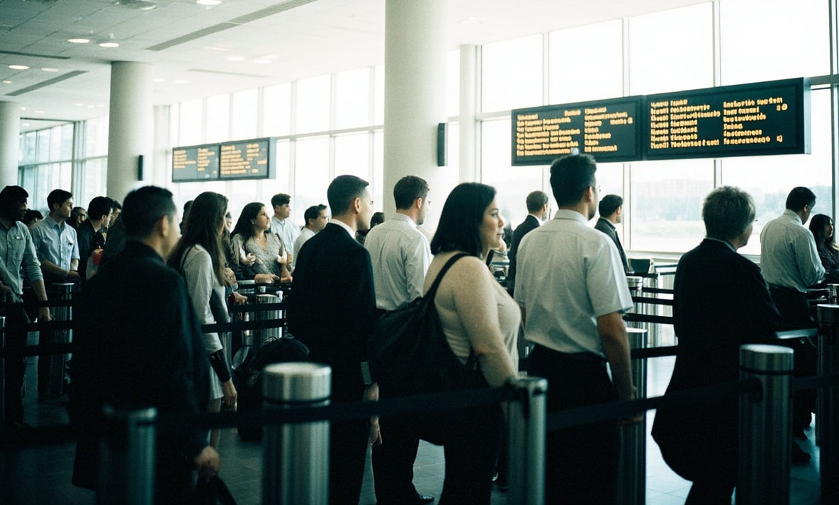 زحمة في مطار أميركي AI