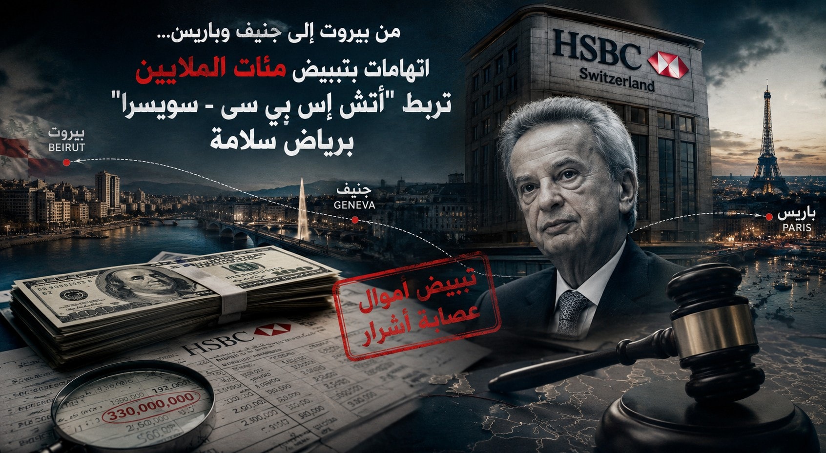 صورة تقرير رياض سلامة واتهامات سويسرية بتبييض الأموال مع أتش إس بي سي سويسرا - سنيب