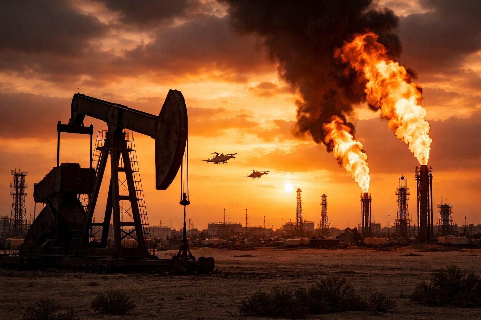 النفط والحرب في الشرق الأوسط صورة إبداعية - سنيب