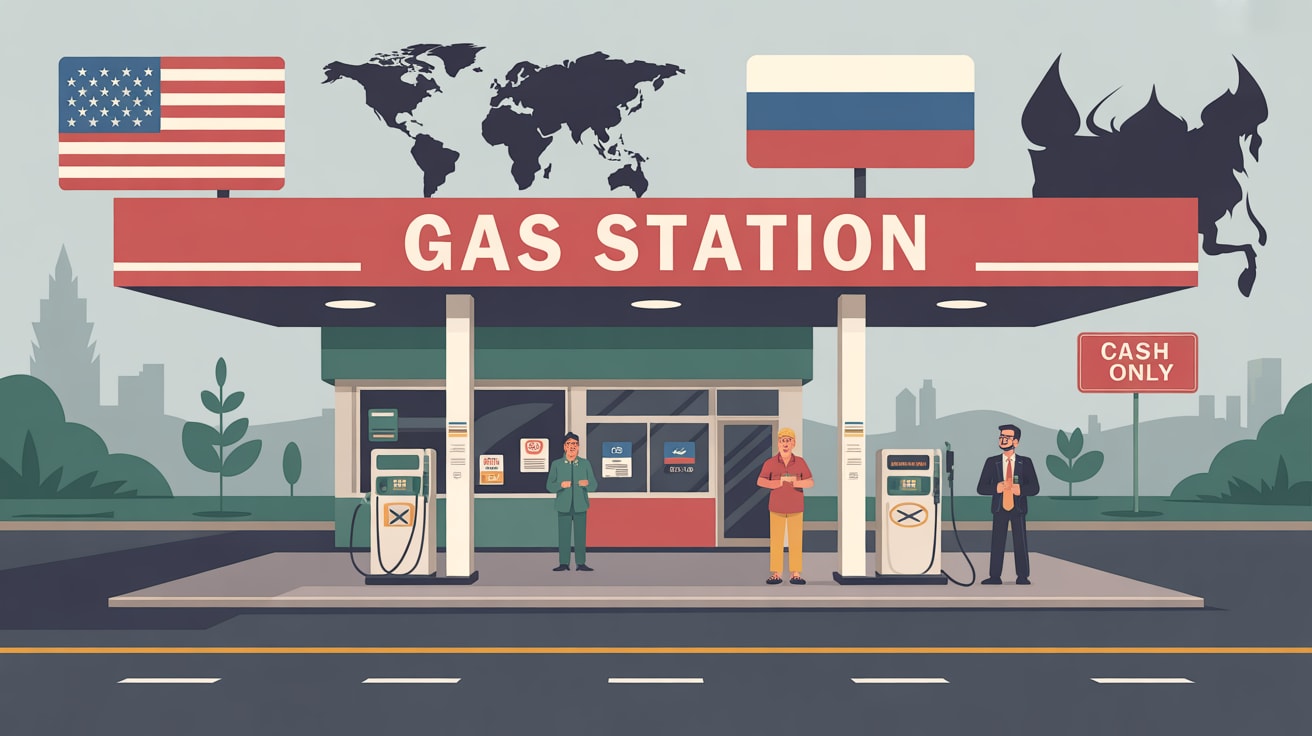  محطة وقود أميركية (Ai)