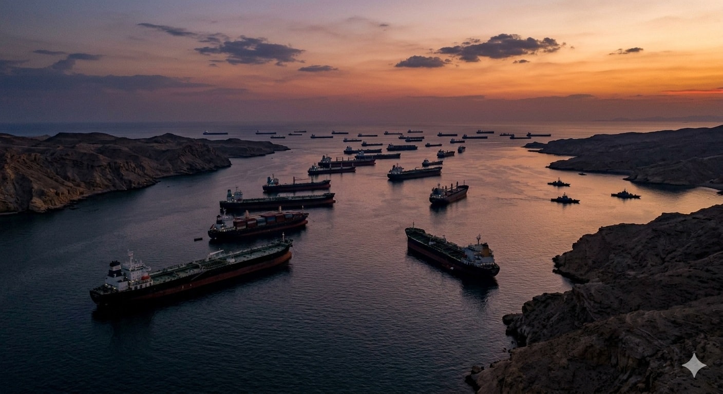 توقف الملاحة بمضيق هرمز واحتجاز بعض السفن(AI)
