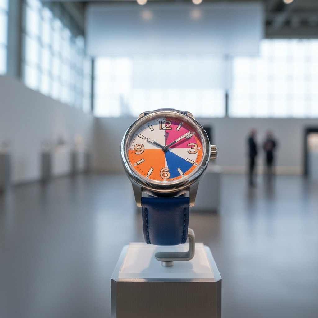 ساعة بألوان جذابة في المعرض (Ai)