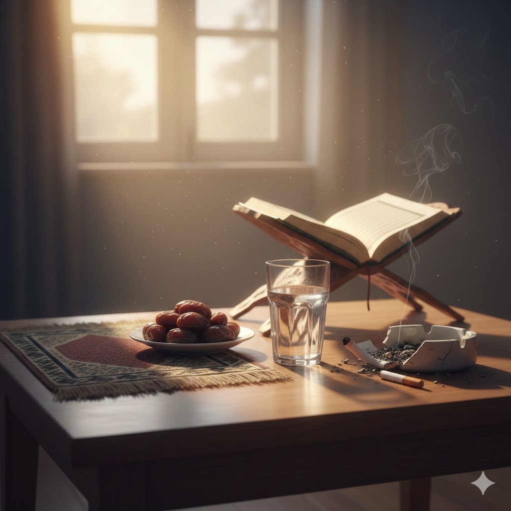 الإقلاع عن التدخين في رمضان هو خطوتك الأولى نحو حياة صحية مليئة بالإرادة والتأمل. (AI)