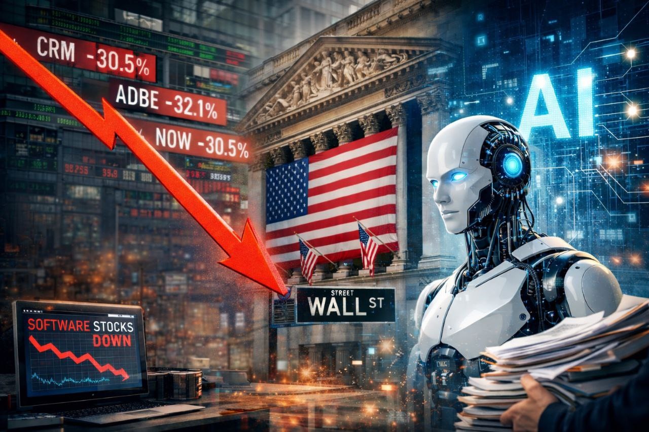Software stocks on Wall Street declined as artificial intelligence surged.