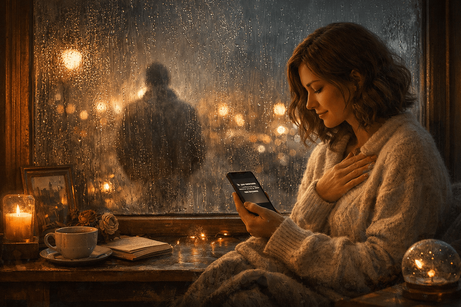 سيدة قرب نافذة ماطرة بعد فراق الحبيب - فدى الحاج