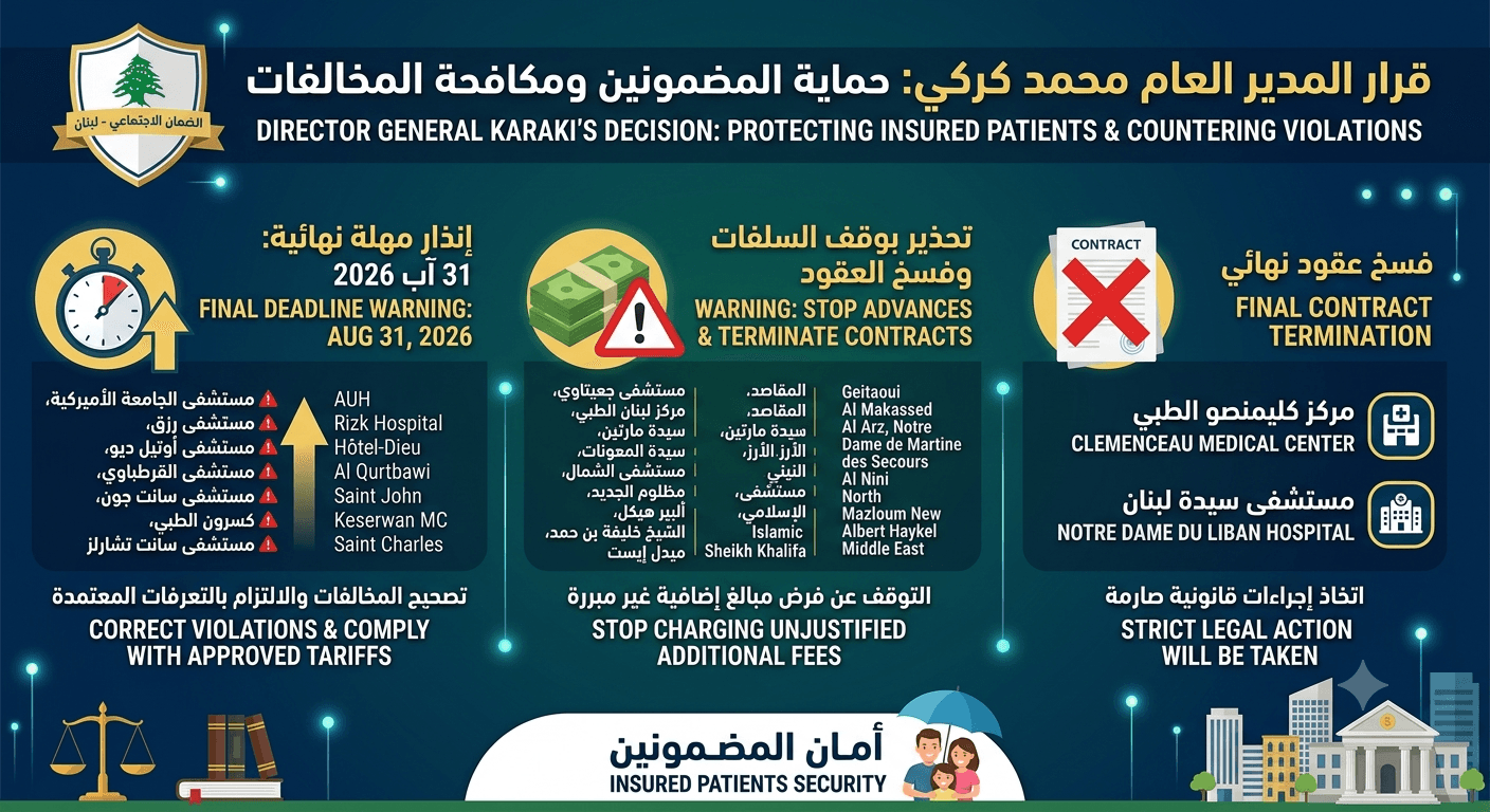 إنفوجرافيك يلخّص إجراءات الضمان ضد المستشفيات المخالفة ai