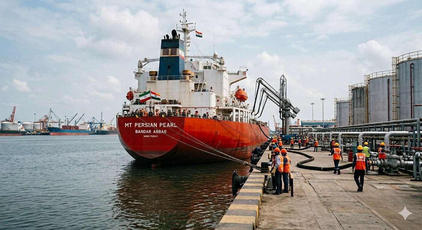 باخرة إيرانية في مناء بندر عباس_صورة مولدة عبر الذكاء الاصطناعي