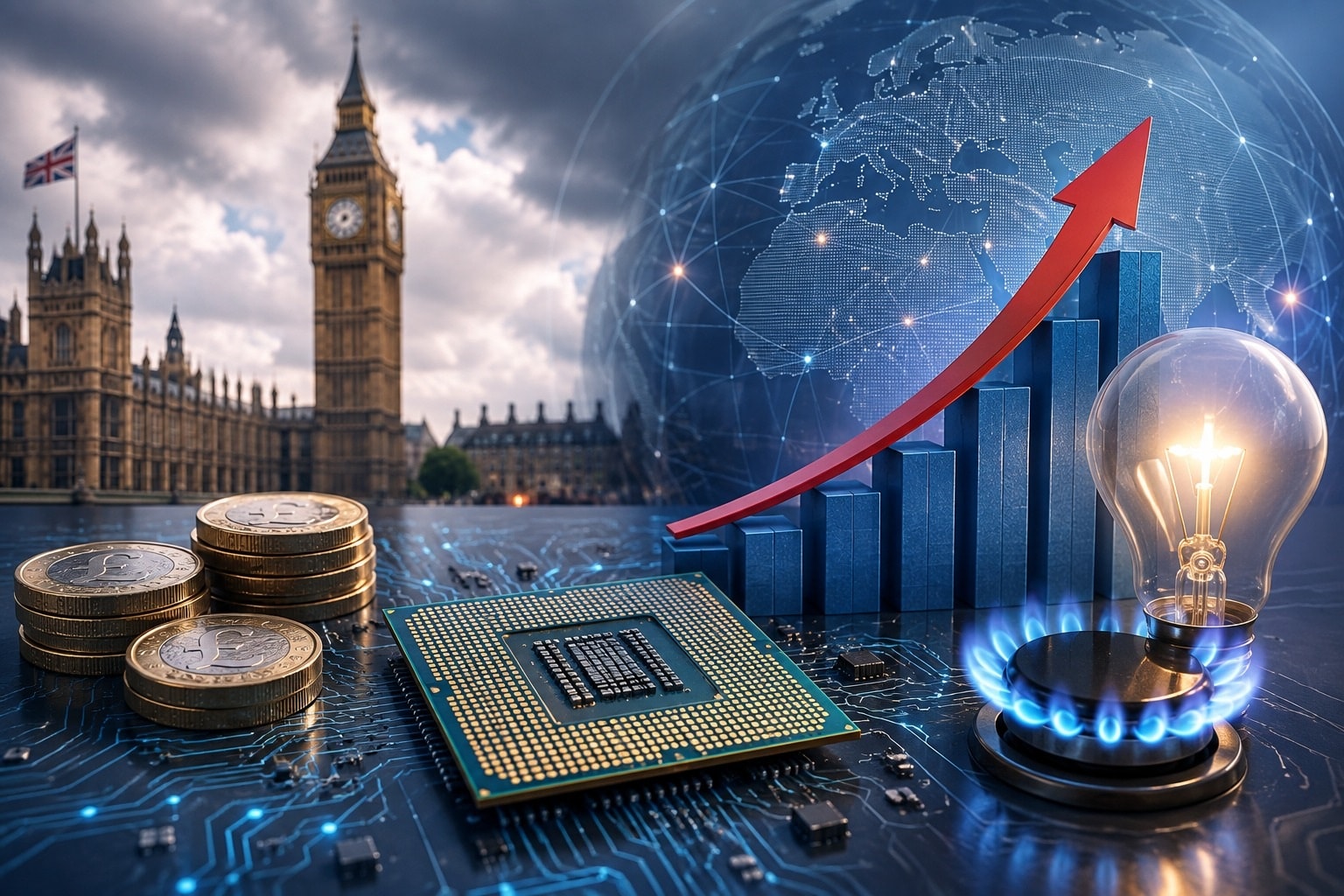 ارتفاع أسعار رقائق الذاكرة والطاقة يهدد بدفع التضخم البريطاني إلى مزيد من الصعود ويزيد حذر بنك إنكلتراAi