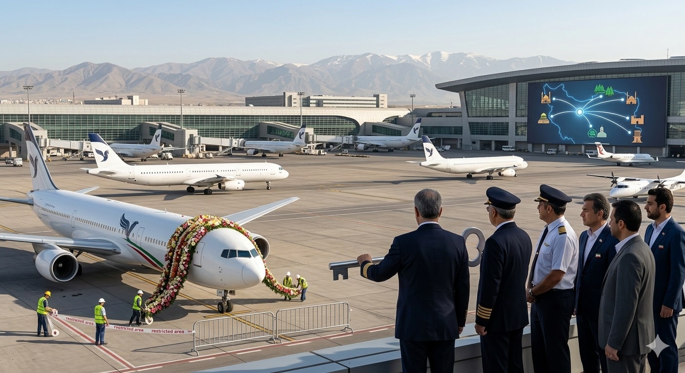 إيران تعيد فتح مطاراتها_صورة مولدة عبر الذكاء الاصطناعي